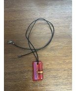 FUSED GLASS LAMPWORK PENDANT NECKLACE WITH 925 SILVER CLASP - $15.00