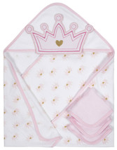 Gerber Baby Girl 4-Piece Pink Princess Organic Cotton Terry Bath Set - £15.11 GBP