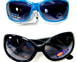 Girls Plastic Fashion Sunglasses One Blue One Black  2 Pairs - £6.44 GBP