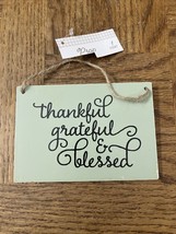 Gather Thankful Grateful Blessed Mini Wood Sign Home Store Decor - £5.18 GBP