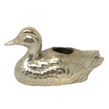 VTG Silver Plated Duck Mallard Candle Stick Holder Felt Bottom Tarnish Resist. - £7.82 GBP
