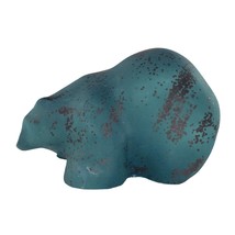 Foss Creek Pottery Tony Evans Bear Raku Green Black 10&quot; - £314.40 GBP