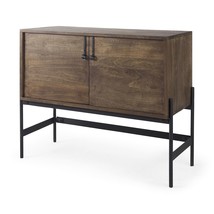 Dark Brown Two Door Cabinet With Metal Legs - $18,160.49 MXN