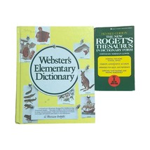 Webster’s Elementary Dictionary &amp; Roget’s Thesaurus Book Lot – Educational Set - £13.27 GBP