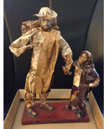 Vintage Hand Crafted Mexican Papier Paper Mache Old Man Grandfather Wood... - $1,040.43 MXN