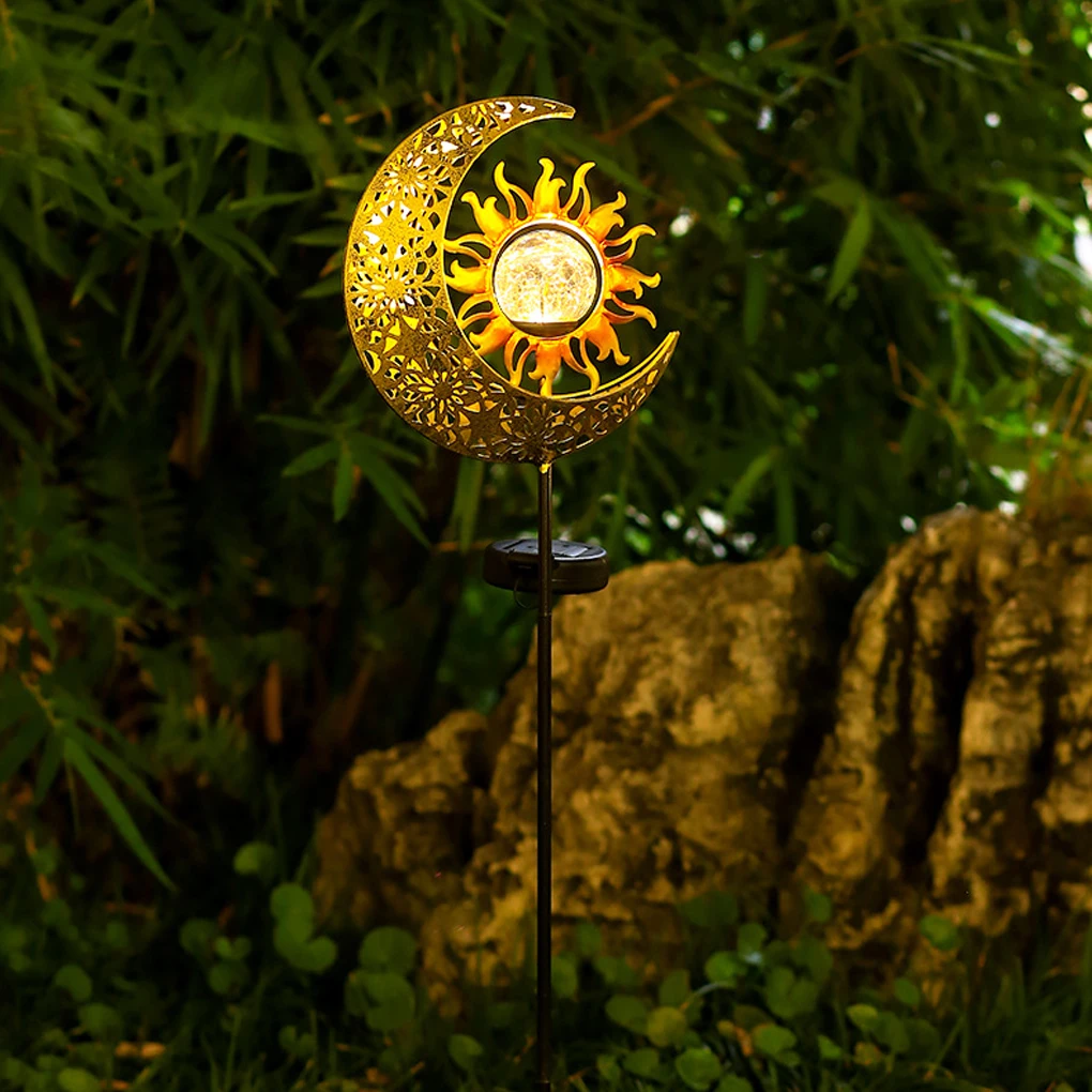 Solar Garden Light Removable Moon  Decorative Lawn Ground Peg Lamp - £195.70 GBP