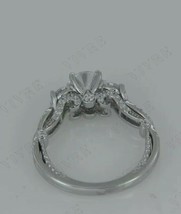 1.50Ct Künstlicher Diamant 14k Weiß Vergoldet Filigraner Vintage Verlobungsring - £113.94 GBP