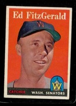 Vintage Baseball Trading Card Topps 1958 #236 Ed Fitzgerald Washington Senators - £9.80 GBP