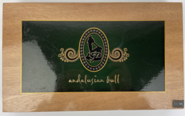 LA FLOR DOMINICANA WOOD CIGAR BOX ANDALUSIAN BULL EMPTY LARGE 12.5&quot; x 7.... - £20.61 GBP