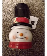 Christmas Snowman Head Wearing Top Hat With Salt Head Pepper Hat Salt &amp; ... - £5.71 GBP