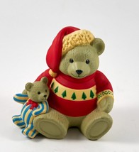 Christmas Bears Figurine Fraser Collection Resin Green 3.5&quot; Vintage 1993 - £7.89 GBP