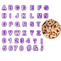 40Pcs Alphabet Cookie Cutters Set Purple Plastic Letter Icing Cake Decorating Fo - £10.41 GBP