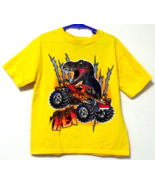 Boys Rudeboyz Yellow T Rex Short Sleeve T Shirt Size 7 - $7.79