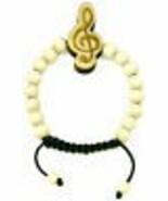 Clef Nuevo Nota Musical Buen Madera Estilo Brazalete Ajustable Macrame C... - $14.23