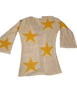 CHARMED HEARTS ~ Tan w/Gold Star Design ~ Size (XS) Extra Small Cardigan... - $49.11 CAD
