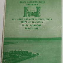 Vintage 1969 Canton Dam &amp; Reservoir Oklahoma Map Corp Engineers Canadian... - £10.10 GBP