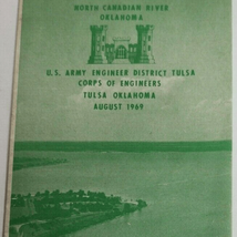 Vintage 1969 Canton Dam &amp; Reservoir Oklahoma Map Corp Engineers Canadian... - $12.94