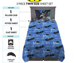 Batman Kids 3 Piece Twin Sheet Set, Blue and Black - $25.73