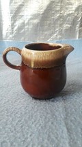 Vintage McCoy Brown Drip Pottery Cream Pitcher #7020 4" tall Rustic Farmhouse - $14.01