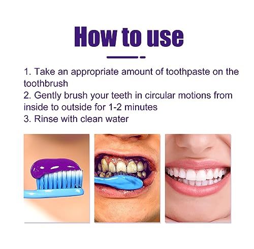 V34 Purple Color Corrector Toothpaste -Purple Whitening Toothpaste for Yellow Te Item image 10