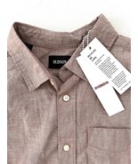 Hudson Simo Cotton Button Down Shirt Brown ( S ) - £94.12 GBP