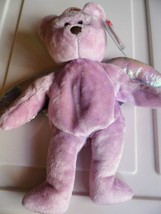 Ty B EAN Ie Baby Retired Purple Halo I The Angel Stuffed Bear HB208 - £13.25 GBP