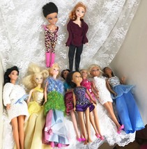 Lot of 10 Imperfect Barbie Disney and Other Fashion Dolls with Clothing - £18.62 GBP