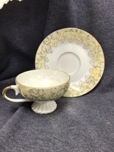 Vintage Napcoware Yellow and Gold Luster ware Porcelain Tea Cup and Saucer 7215 - £10.75 GBP