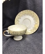 Vintage Napcoware Yellow and Gold Luster ware Porcelain Tea Cup and Sauc... - £10.64 GBP