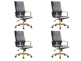 LeisureMod Harris High-Back Task Office Chair - Modern Leather Upholstery with G - $972.94