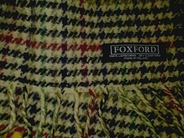 FOXFORD 100% LAMBSWOOL RECTANGULAR SCARF W/FRINGE-IRELAND-NICE-JACQUARD ... - $24.00