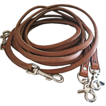 Rolled Herman Oak Harness Leather Pulley StyleTraining Schooling Draw Reins - £103.90 GBP