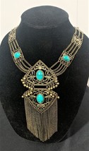 Mixit Fashion Statement Necklace w/ Faux Turquoise NWT - £18.74 GBP