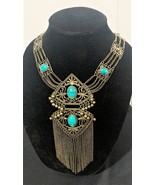Mixit Fashion Statement Necklace w/ Faux Turquoise NWT - £18.85 GBP