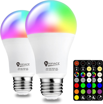 NAWVACE LED Color Changing Light Bulb with Remote Control, 60W Equivalent RGB Bu - £19.18 GBP