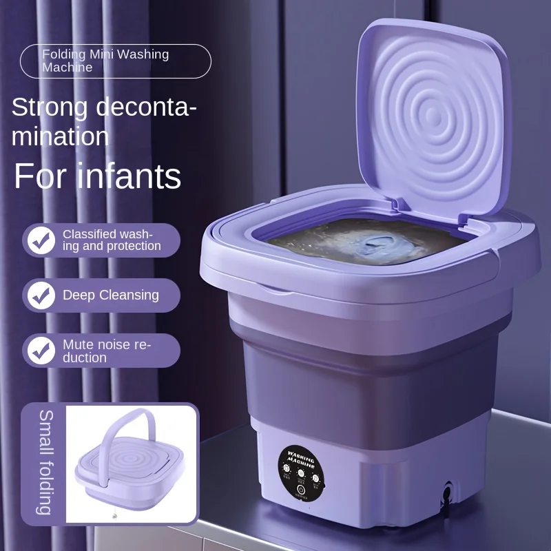 Portable Foldable Mini Washing Machine 8L - Deep Cleaning, Half Automati... - $50.29