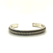 Vtg Sterling Native American Signed Tahe Navajo Twisted Rope Cuff Bracelet 6 1/4 - £97.78 GBP