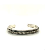 Vtg Sterling Native American Signed Tahe Navajo Twisted Rope Cuff Bracel... - £98.06 GBP