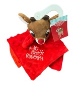 “My First Christmas” Baby Blanket Rattle Rudolph The Red Nose Reindeer L... - $6.92