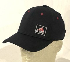 Adidas Black Flex Fitted L-XL Baseball Style Cap W/offset Logo. Good Con... - $19.79