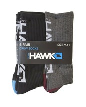 Tony Hawk Crew Socks 2 each Black White Gray 9-11 X-Games Skate Boarding Socks - £15.97 GBP