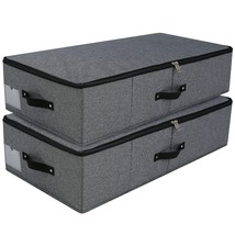 Foldable Under Bed Storage Basket Container [2 Pack] With Durable Fabric For Clo - £43.49 GBP