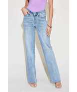 Judy Blue Light Blue V Front Waistband Straight Jeans - £47.31 GBP