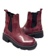 MIZ MOOZ SOFT LEATHER BOOTS  SIDE GORE BURGUNDY  37EU / 7US NEW  Z-125 - $2,663.38 MXN