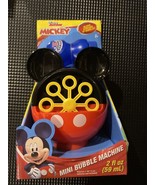 Disney Junior Mickey Mouse Red Bubble Machine Bubble Blower with 2 oz of... - £11.18 GBP