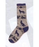 Wildlife Animal HOWLING WOLF Adult Socks Medium 6-11 - £7.81 GBP