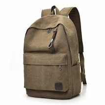 Unisex Backpack Bag Zipper Closure Vintage Canvas Teenagers Laptop Rucks... - $42.74