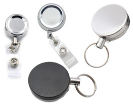 2 Pcs Metal Reels Retractable Carabiner Badge ID Card Clip Holder Office Belt Cl - £4.78 GBP