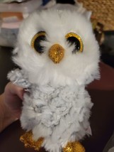 TY Beanie Boos Owlette White Silver Owl 6&quot;  No Paper Tag - £6.38 GBP