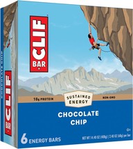 CLIF BAR - Chocolate Chip - Made with Organic Oats - 10g Protein - Non-GMO - Pla - £17.68 GBP